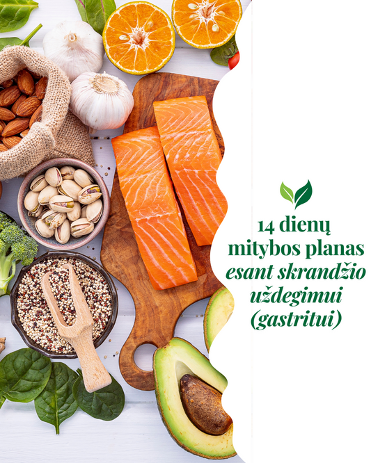 14 dienų mitybos planas esant skrandžio uždegimui (gastritui)